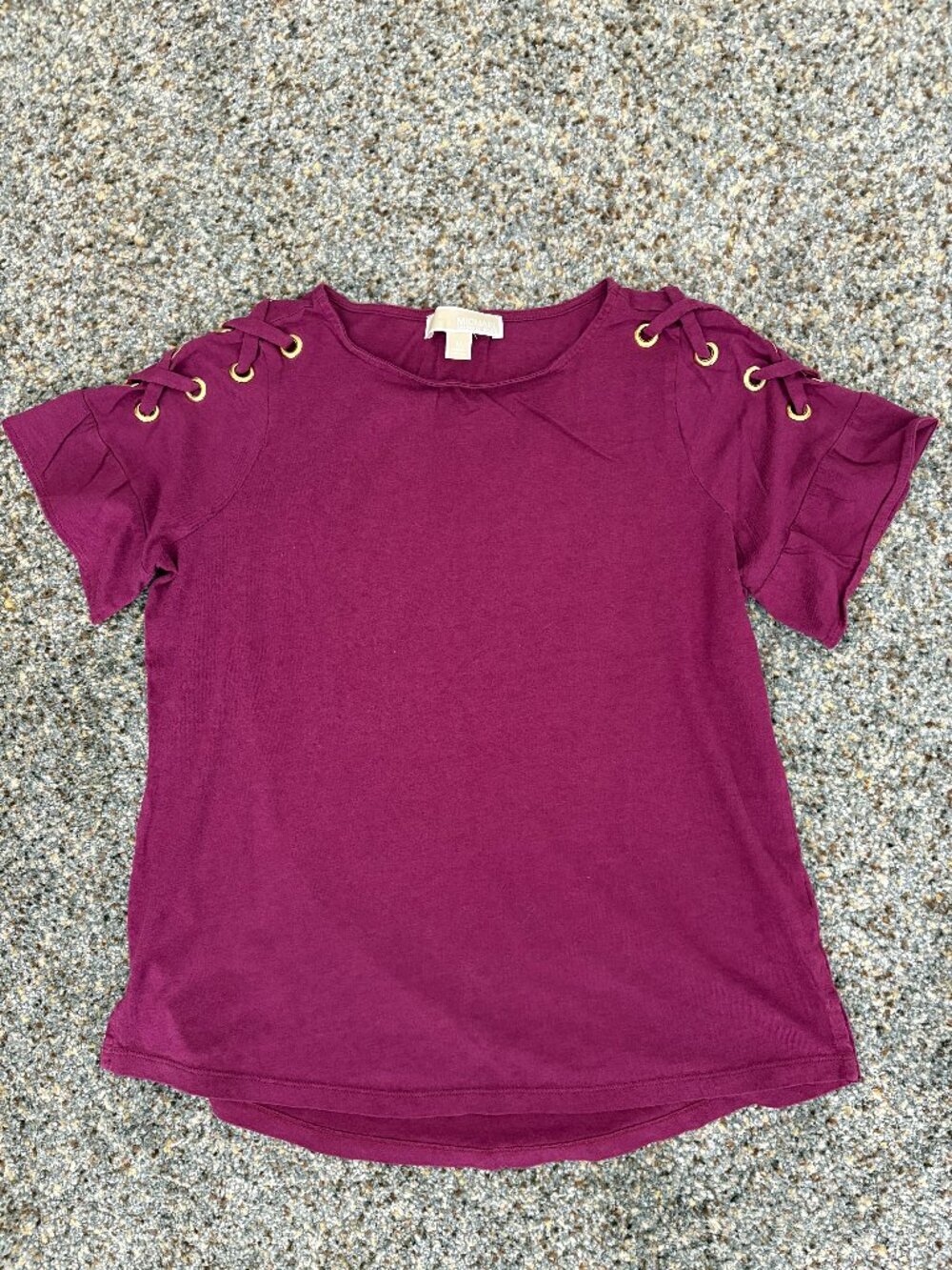 Michael Kors Ruffled Short Sleeve Top Size M
